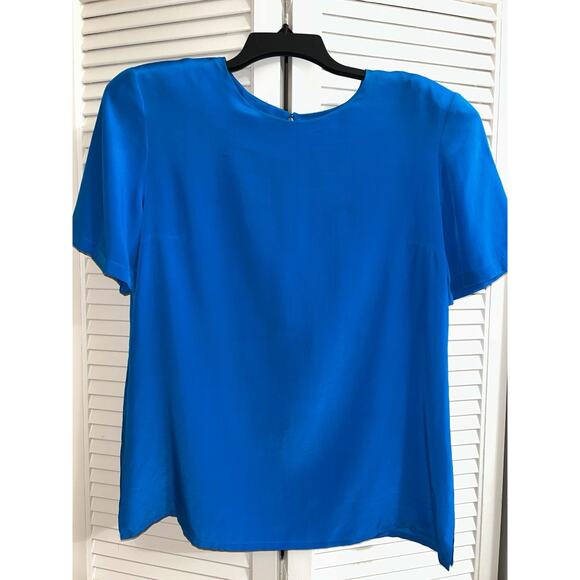 Diane Von Furstenberg DVF Turquoise Aqua 100% Silk Shell Blouse Vintage Medium - Picture 1 of 7